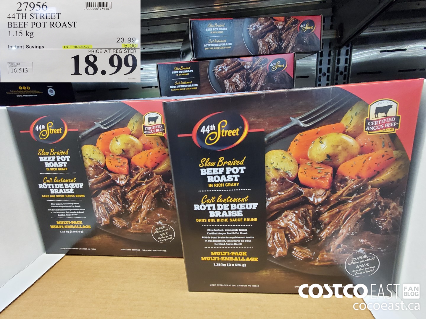 27956 44TH STREET BEEF POT ROAST 1.15 kg ($5.00 INSTANT SAVINGS EXPIRES ON 2022-02-27) $18.99