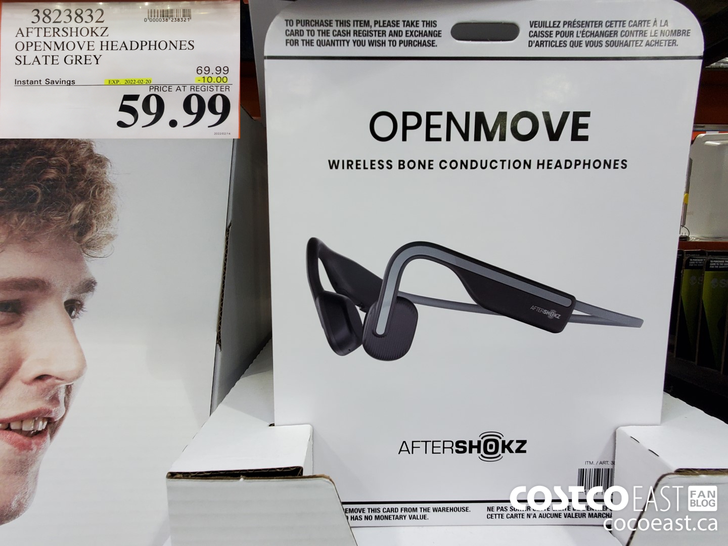3823832 AFTERSHOKZ OPENMOVE HEADPHONES SLATE GREY ($10.00 INSTANT SAVINGS EXPIRES ON 2022-02-20) $59.99