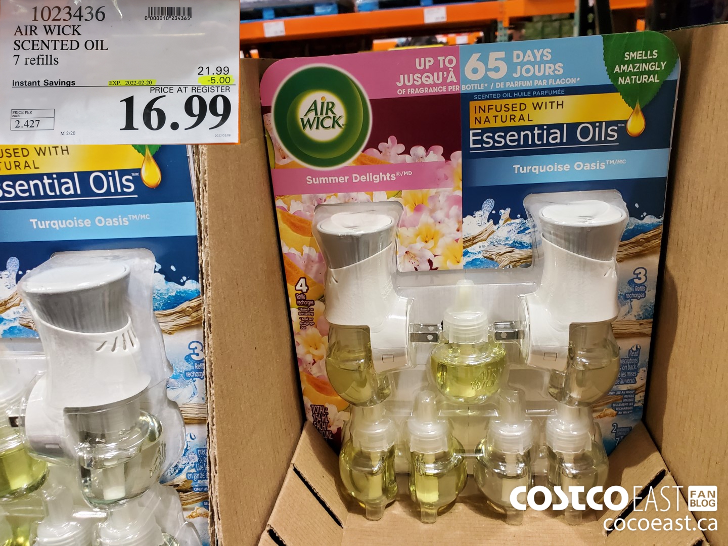 1023436 AIR WICK SCENTED OIL 7 refills ($5.00 INSTANT SAVINGS EXPIRES ON 2022-02-20) $16.99