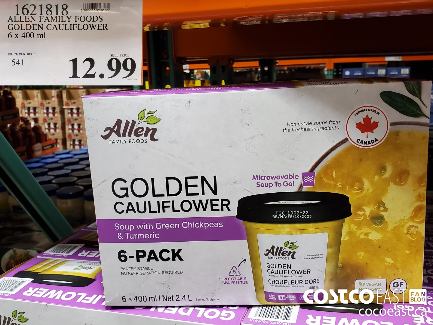 1621818 ALLEN FAMILY FOODS GOLDEN CAULIFLOWER 6 x 400 ml $12.99