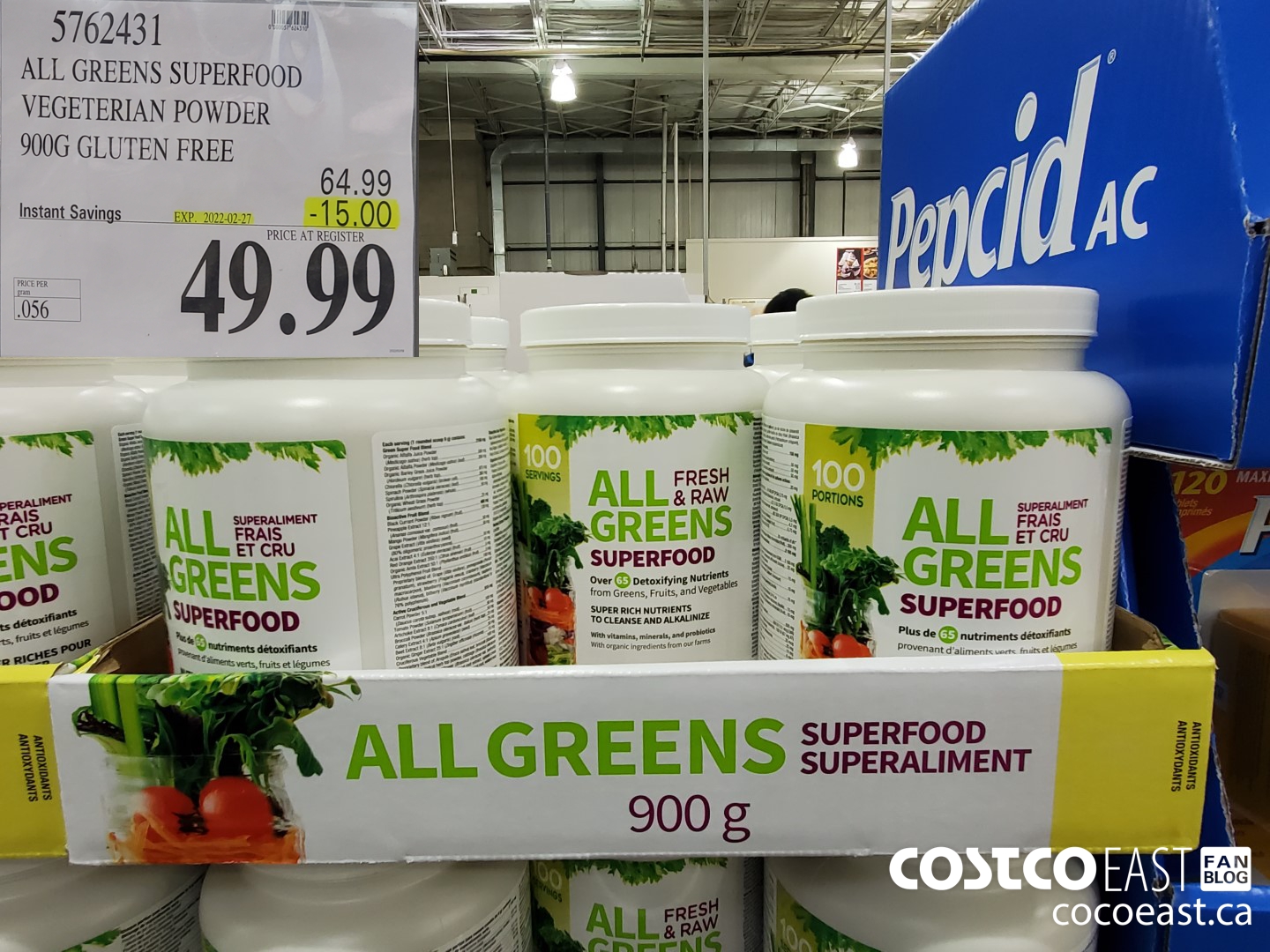 5762431 ALL GREENS SUPERFOOD VEGETARIAN POWDER 900G GLUTEN FREE ($15.00 INSTANT SAVINGS EXPIRES ON 2022-02-27) $49.99