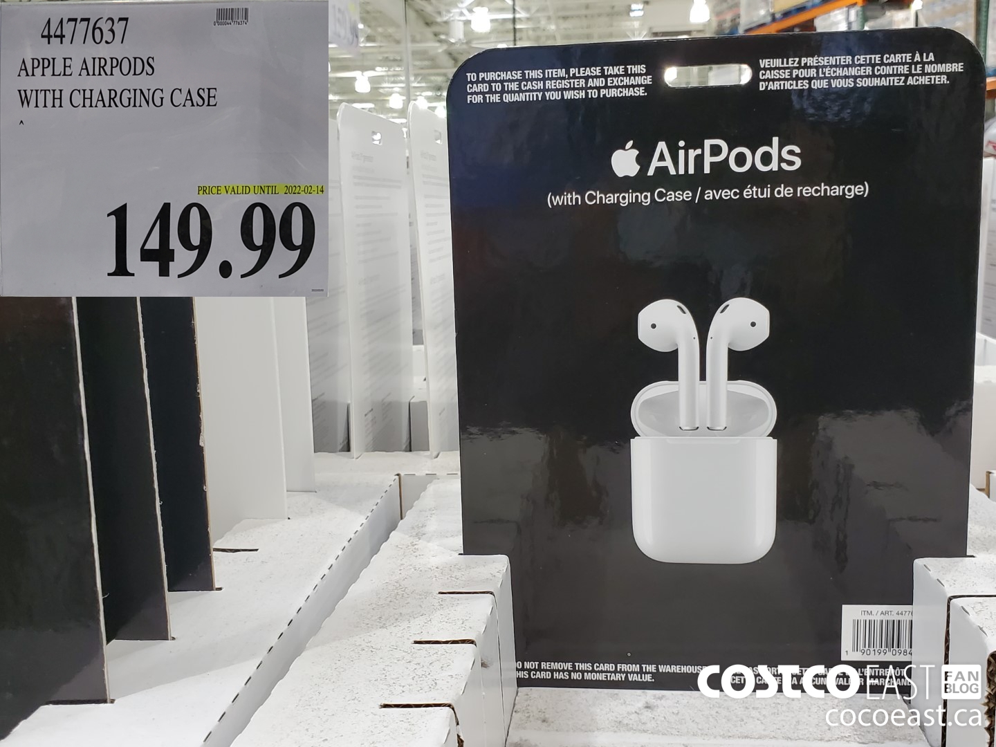 4477637 APPLE AIRPODS ~ WITH CHARGING CASE $149.99