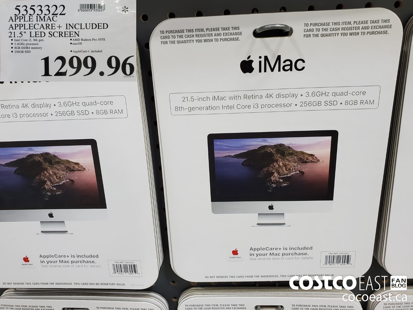 5353322 APPLE IMAC APPLECARE+ INCLUDED 21.5