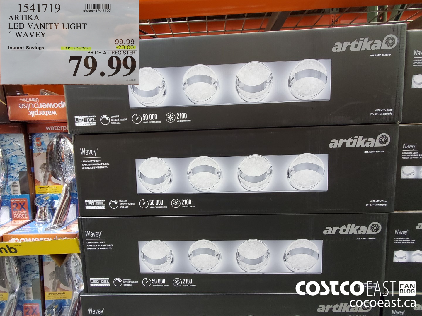 1541719 ARTIKA LED VANITY LIGHT WAVEY ($20.00 INSTANT SAVINGS EXPIRES ON 2022-02-27) $79.99