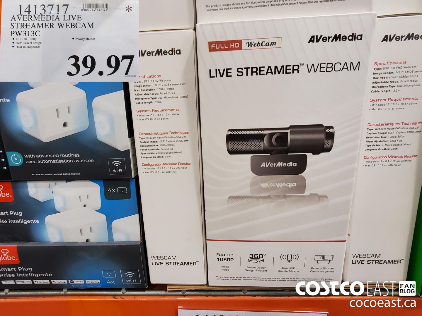 1413717 AVERMEDIA LIVE STREAMER WEBCAM PW313C $39.97