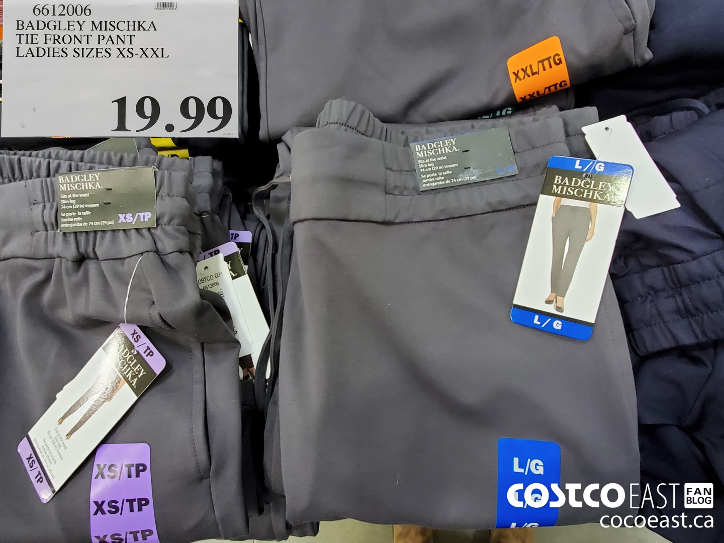 6612006 BADGLEY MISCHKA TIE FRONT PANT LADIES SIZES XS-XXL $19.99