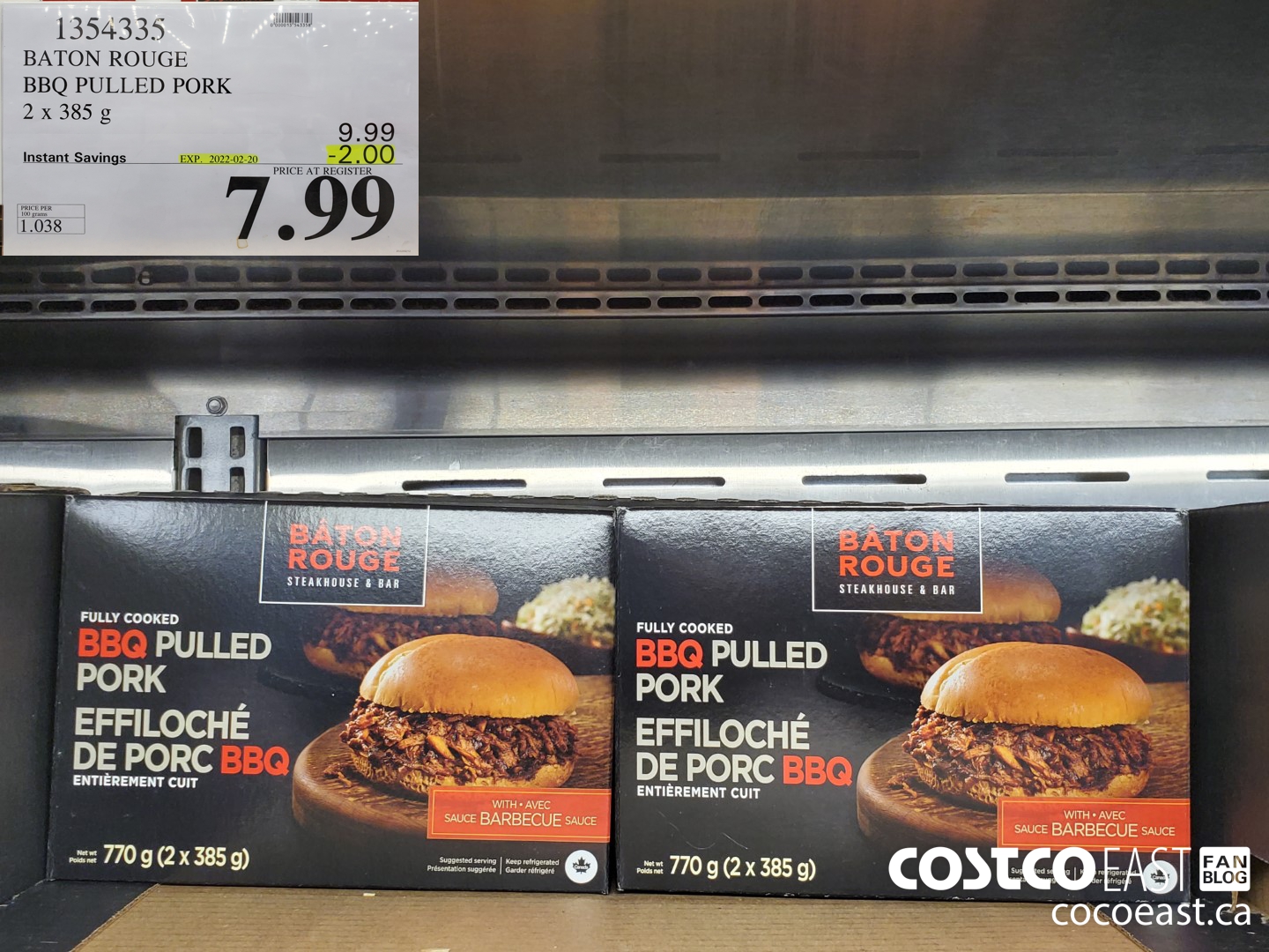 1354335 BATON ROUGE BBQ PULLED PORK 2 X 385 G ($2.00 INSTANT SAVINGS EXPIRES ON 2022-02-20) $7.99