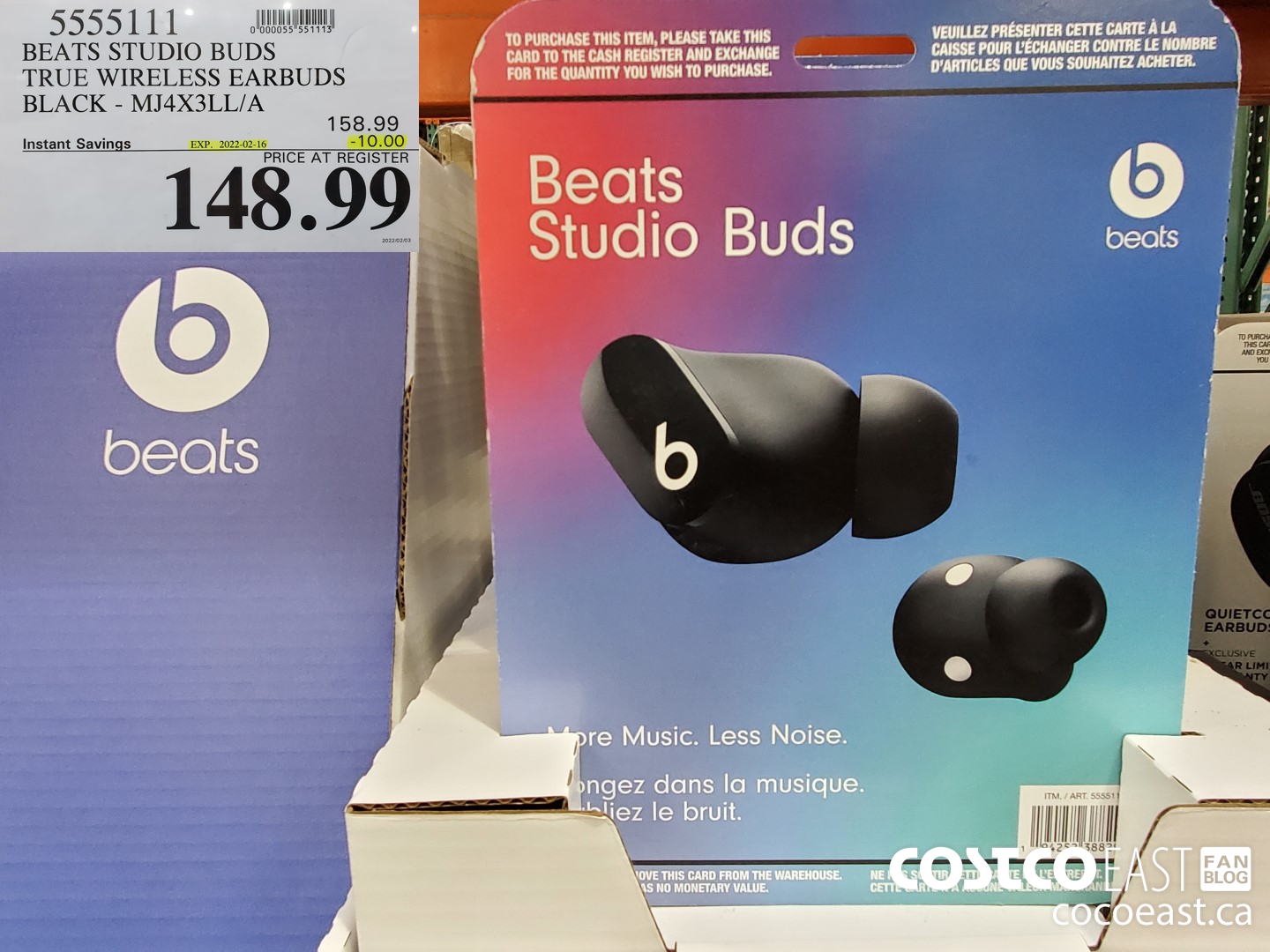 5555111 BEATS STUDIO BUDS TRUE WIRELESS EARBUDS BLACK - MJ4X3LL/A ($10.00 INSTANT SAVINGS EXPIRES ON 2022-02-16) $148.99