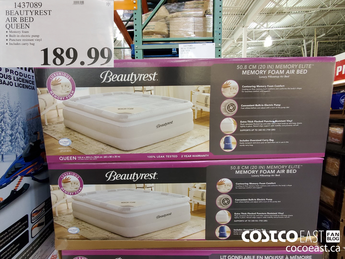 1437089 BEAUTYREST AIR BED QUEEN $189.99