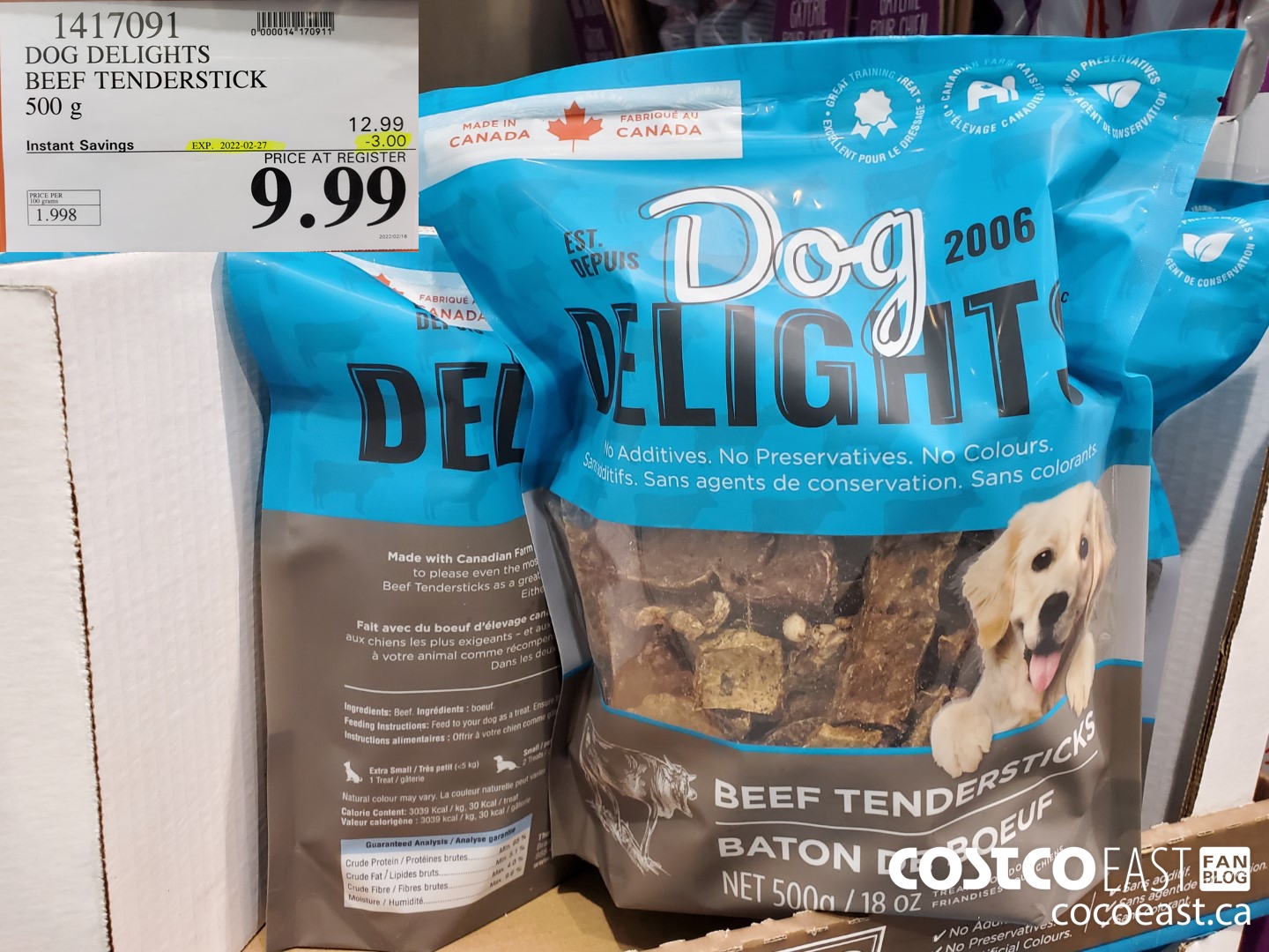 1417091 BEEF TENDERSTICKS PRODUCT OF CANADA 500 g ($3.00 INSTANT SAVINGS EXPIRES ON 2022-02-27) $9.99