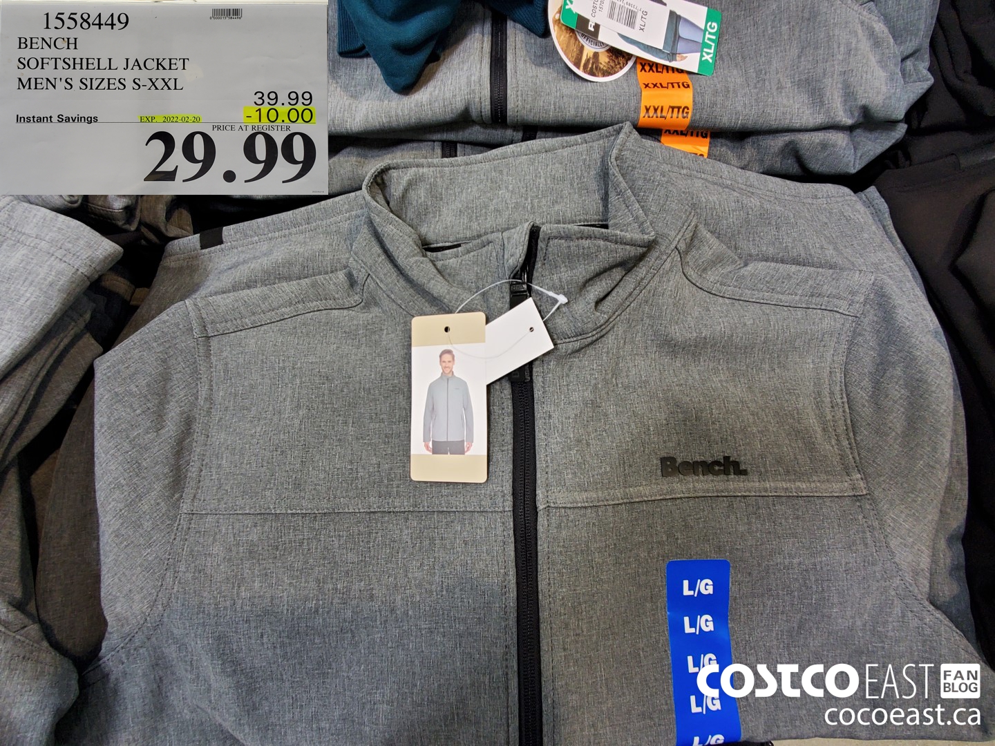 1558449 BENCH SOFTSHELL JACKET MEN'S SIZES S-XXL ($10.00 INSTANT SAVINGS EXPIRES ON 2022-02-20) $29.99