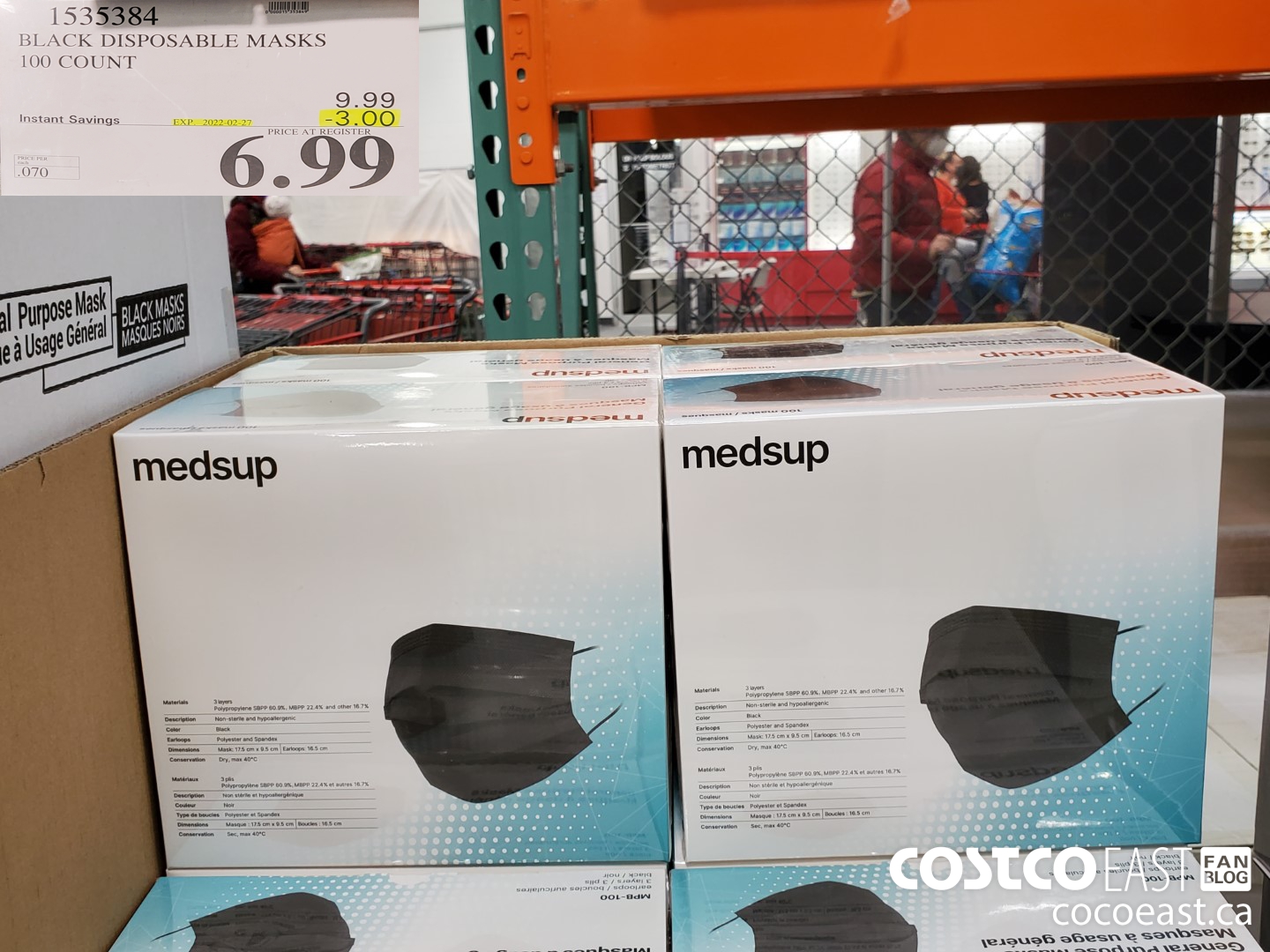 1535384 BLACK DISPOSABLE MASKS 100 COUNT ($3.00 INSTANT SAVINGS EXPIRES ON 2022-02-27) $6.99