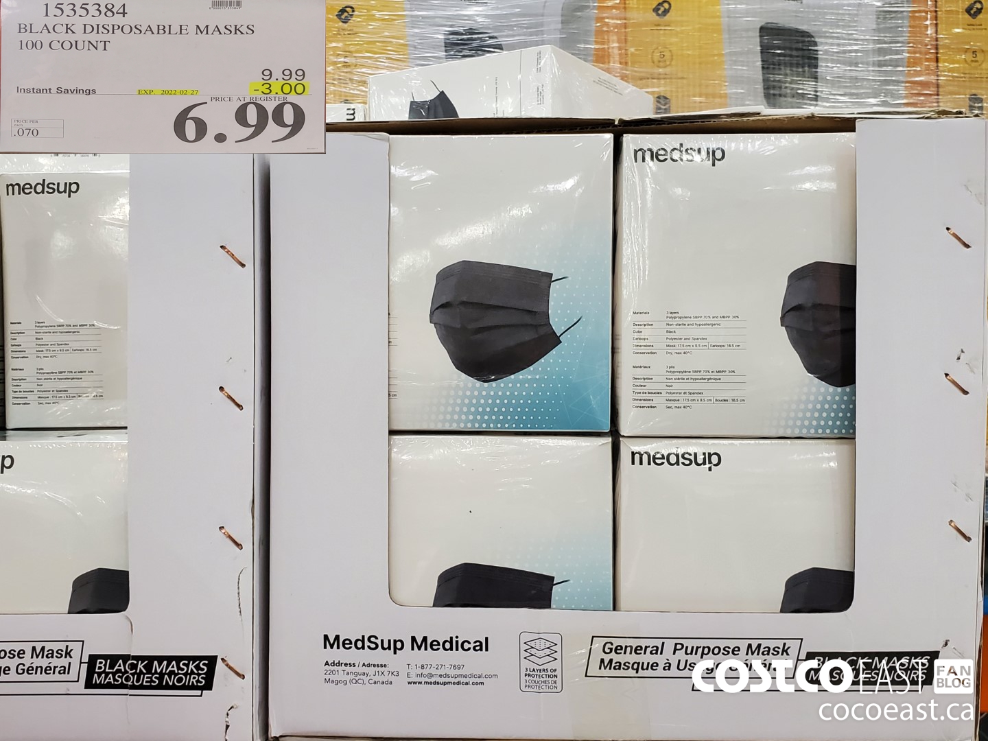 1535384 BLACK DISPOSABLE MASKS 100 COUNT ($3.00 INSTANT SAVINGS EXPIRES ON 2022-02-27) $6.99