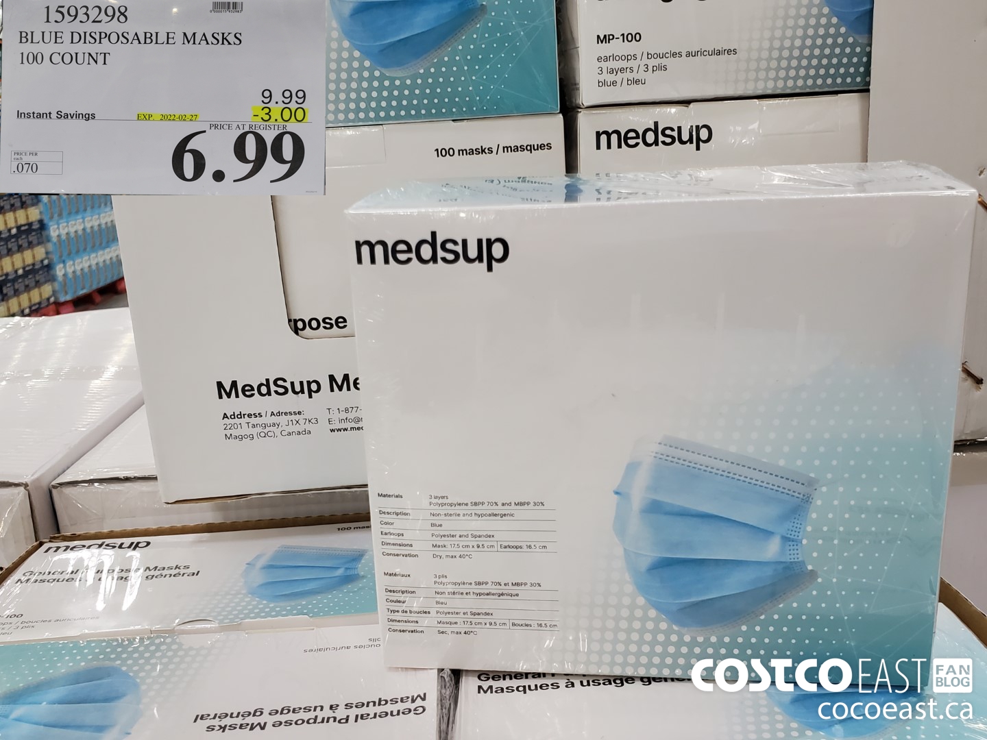 1593298 BLUE DISPOSABLE MASKS 100 COUNT ($3.00 INSTANT SAVINGS EXPIRES ON 2022-02-27) $6.99