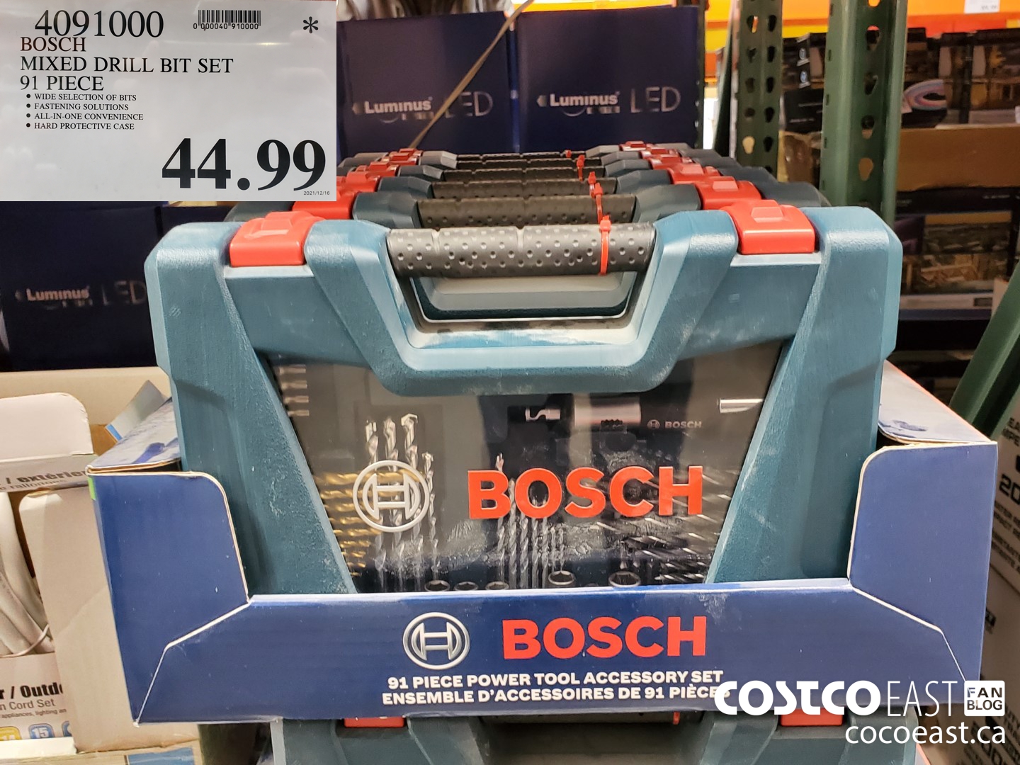 4091000 BOSCH MIXED DRILL BIT SET 91 PIECE $44.99