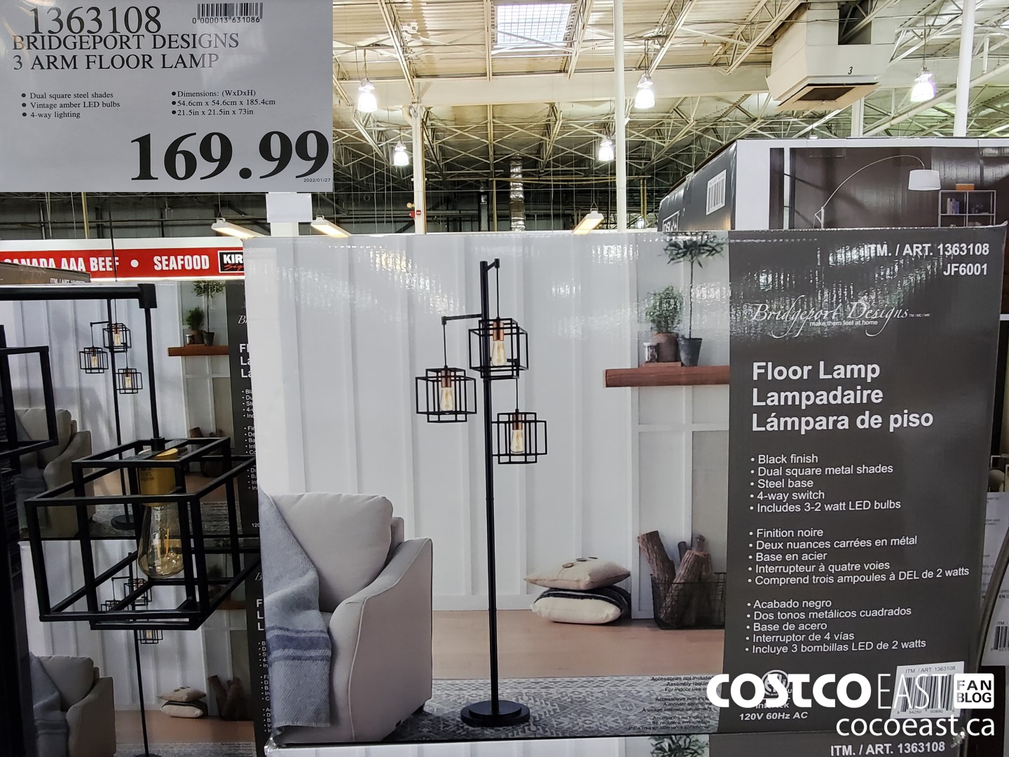 1363108 BRIDGEPORT DESIGNS 3 ARM FLOOR LAMP $169.99