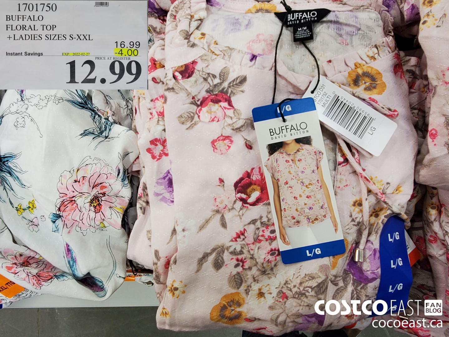 1701750 BUFFALO FLORAL TOP + LADIES SIZES S-XXL ($4.00 INSTANT SAVINGS EXPIRES ON 2022-02-27) $12.99