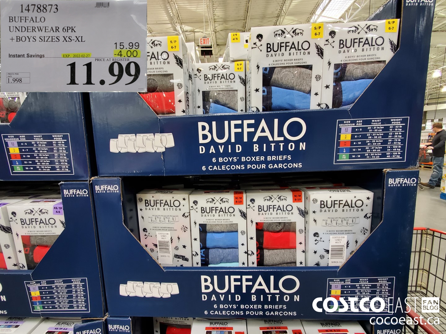 1478873 BUFFALO UNDERWEAR 6PK +BOYS SIZES XS-XL ($4.00 INSTANT SAVINGS EXPIRES ON 2022-02-27) $11.99