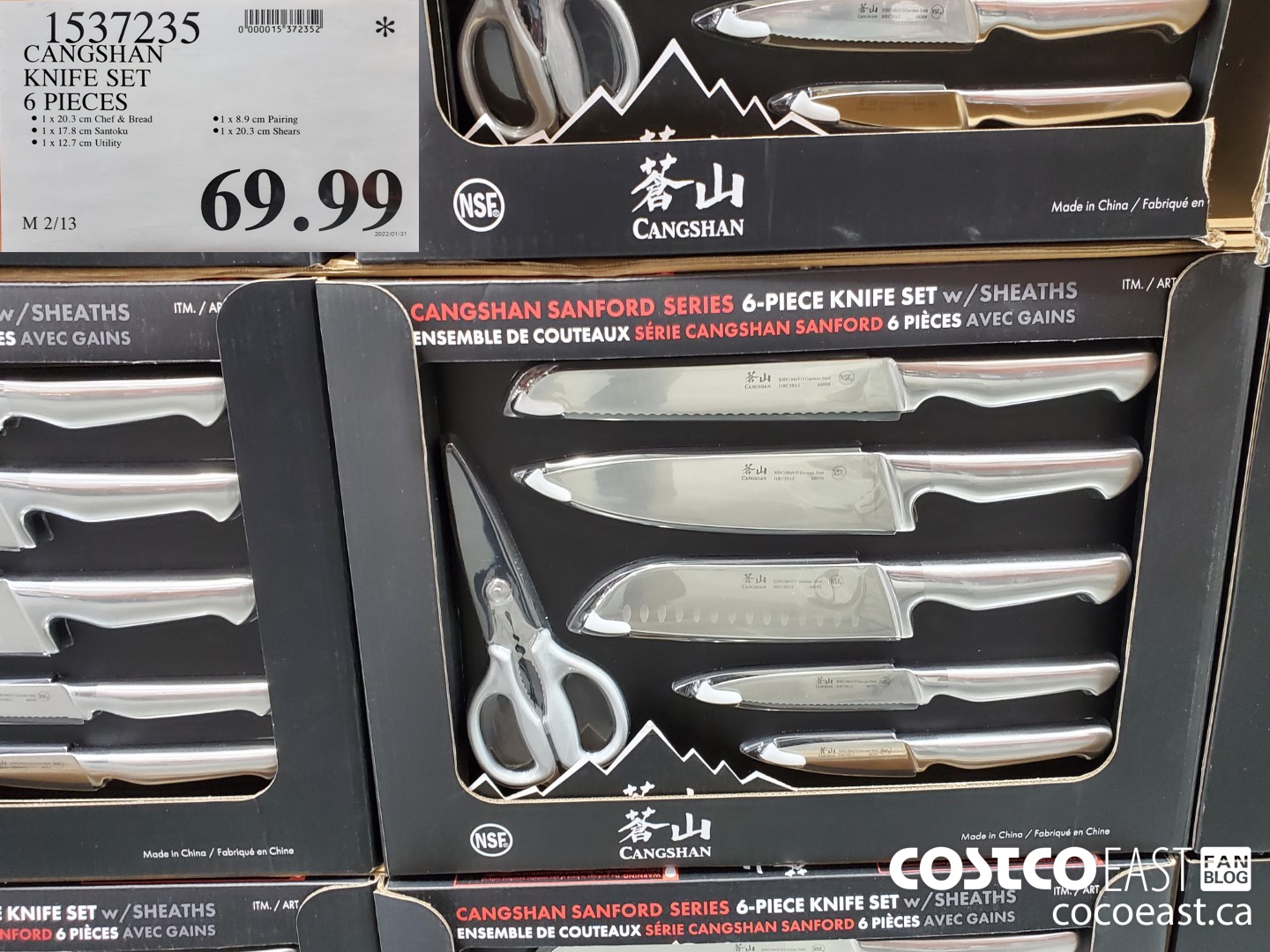 1537235 CANGSHAN KNIFE SET 6 PIECES $69.99