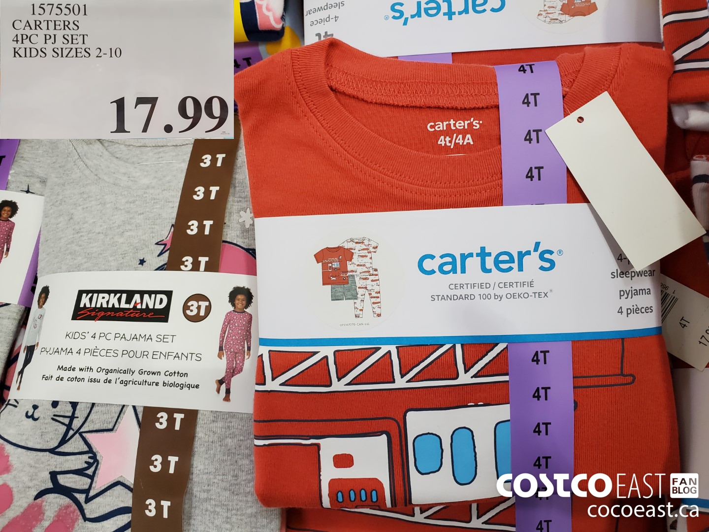 1575501 CARTERS 4PC PJ SET KIDS SIZES 2-10 $17.99