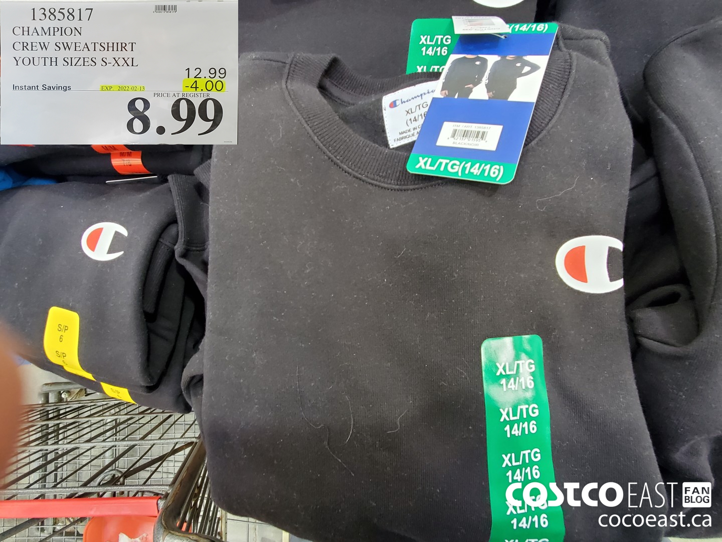 1385817 CHAMPION CREW SWEATSHIRT BOYS SIZES S-XXL ($4.00 INSTANT SAVINGS EXPIRES ON 2022-02-13) $8.99