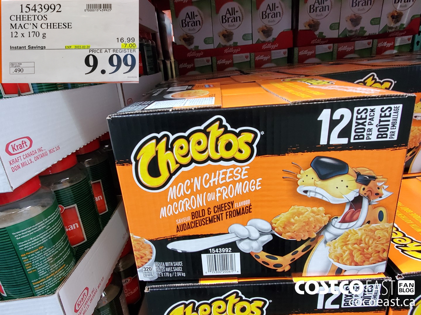 1543992 CHEETOS MAC'N CHEESE 12 x 170 g ($7.00 INSTANT SAVINGS EXPIRES ON 2022-02-20) $9.99