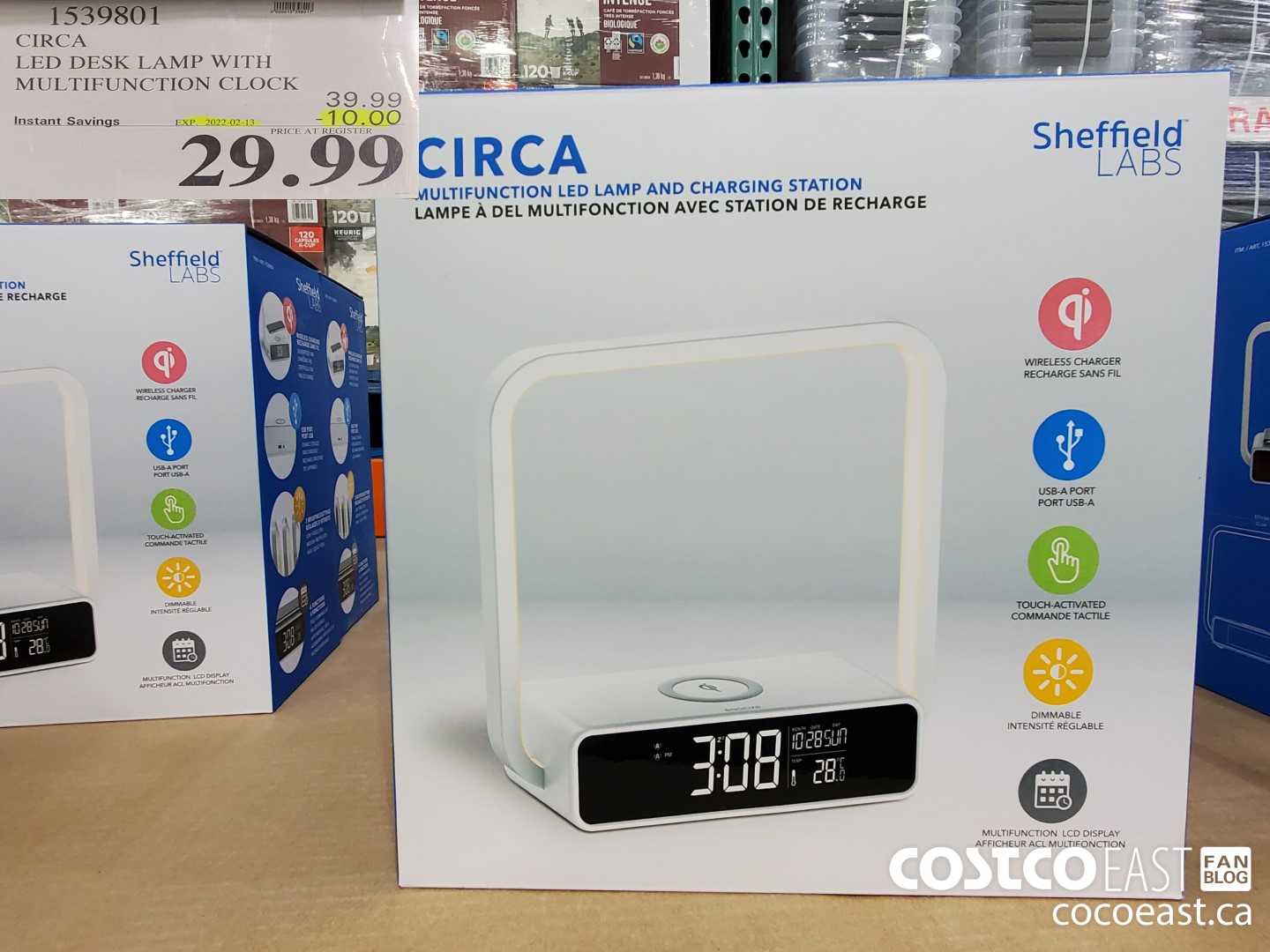 1539801 CIRCA LED DESK LAMP WITH MULTIFUNCTION CLOCK ($10.00 INSTANT SAVINGS EXPIRES ON 2022-02-13) $29.99