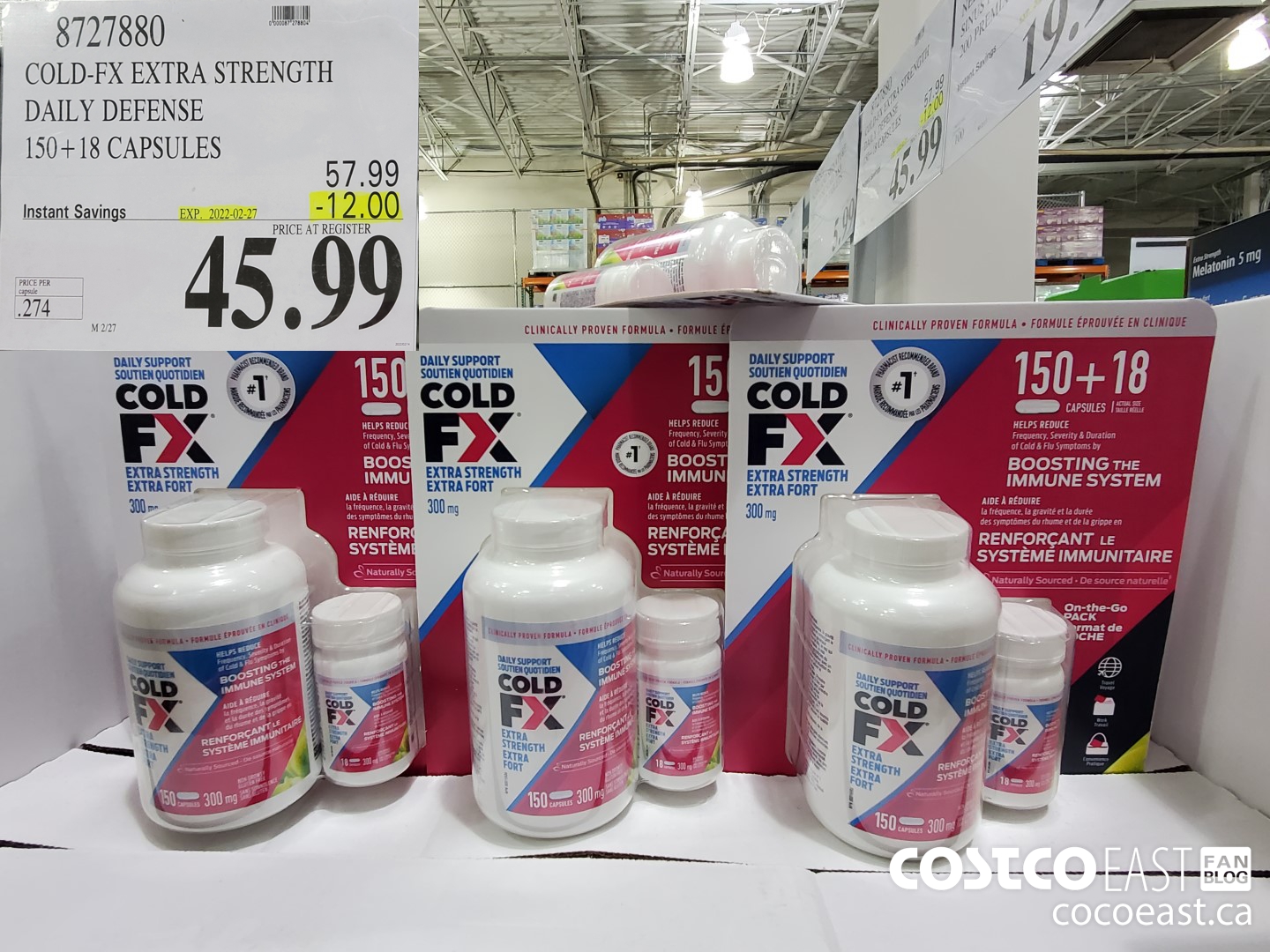 8727880 COLD-FX EXTRA STRENGTH DAILY DEFENSE 150 + 18 CAPSULES ($12.00 INSTANT SAVINGS EXPIRES ON 2022-02-27) $45.99