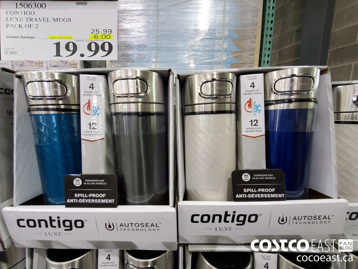 1506300 CONTIGO LUXE TRAVEL MUGS PACK OF 2 ($6.00 INSTANT SAVINGS EXPIRES ON 2022-03-06) $19.99