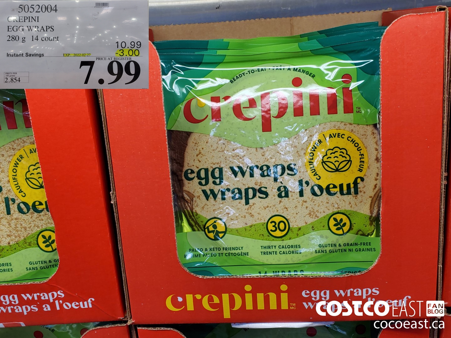 5052004 CREPINI EGG WRAPS 280 G 14 COUNT ($3.00 INSTANT SAVINGS EXPIRES ON 2022-02-27) $7.99