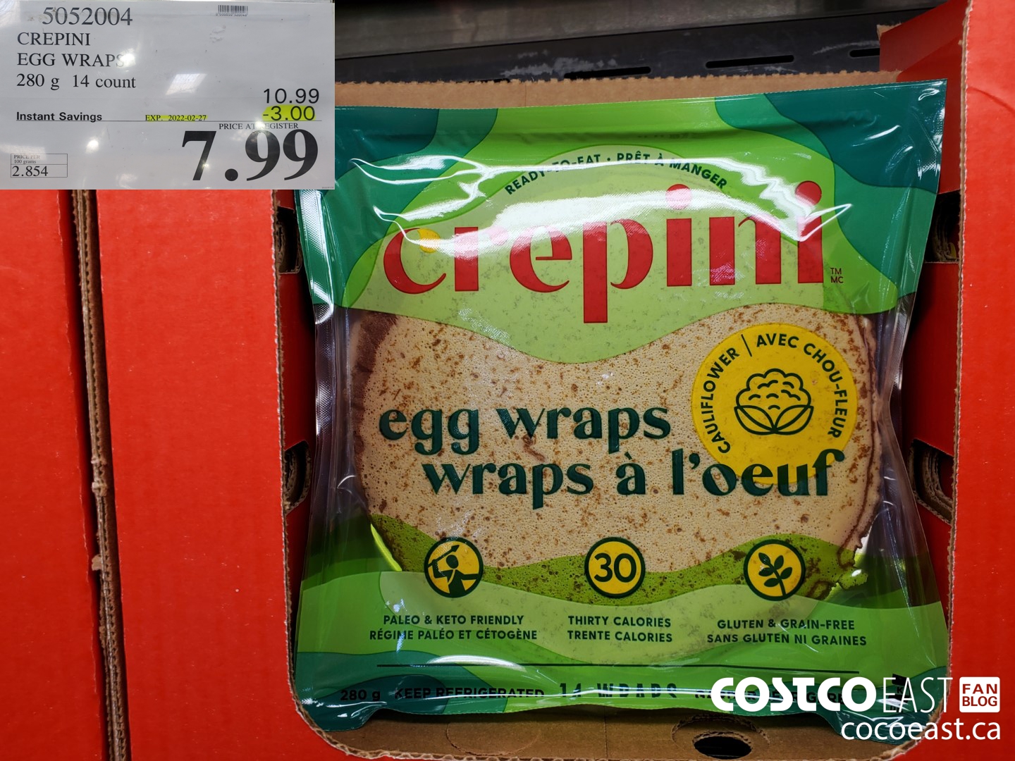 5052004 CREPINI EGG WRAPS 280 G ($3.00 INSTANT SAVINGS EXPIRES ON 2022-02-27) $7.99