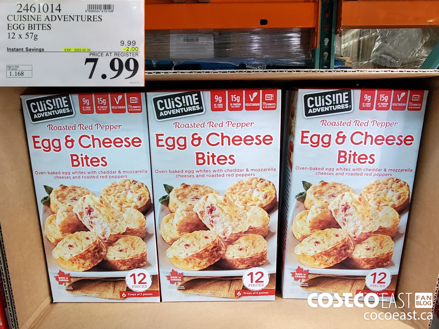 2461014 CUISINE ADVENTURES EGG BITES 12 x 57g ($2.00 INSTANT SAVINGS EXPIRES ON 2022-02-20) $7.99