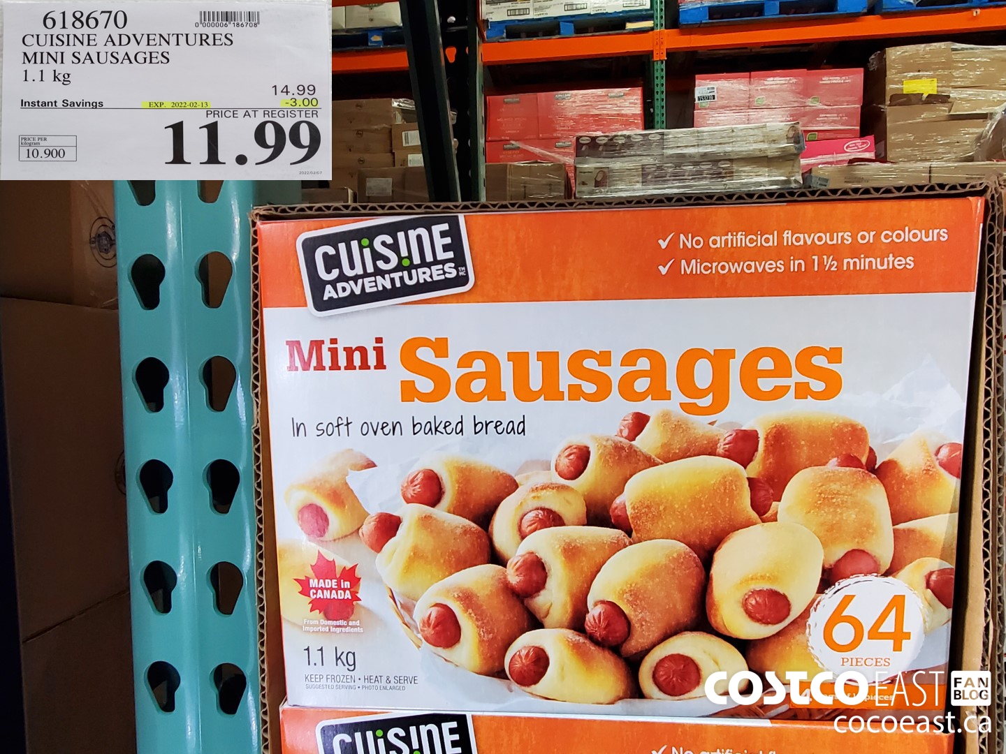 618670 CUISINE ADVENTURES MINI SAUSAGES 1.1 KG ($3.00 INSTANT SAVINGS EXPIRES ON 2022-02-13) $11.99