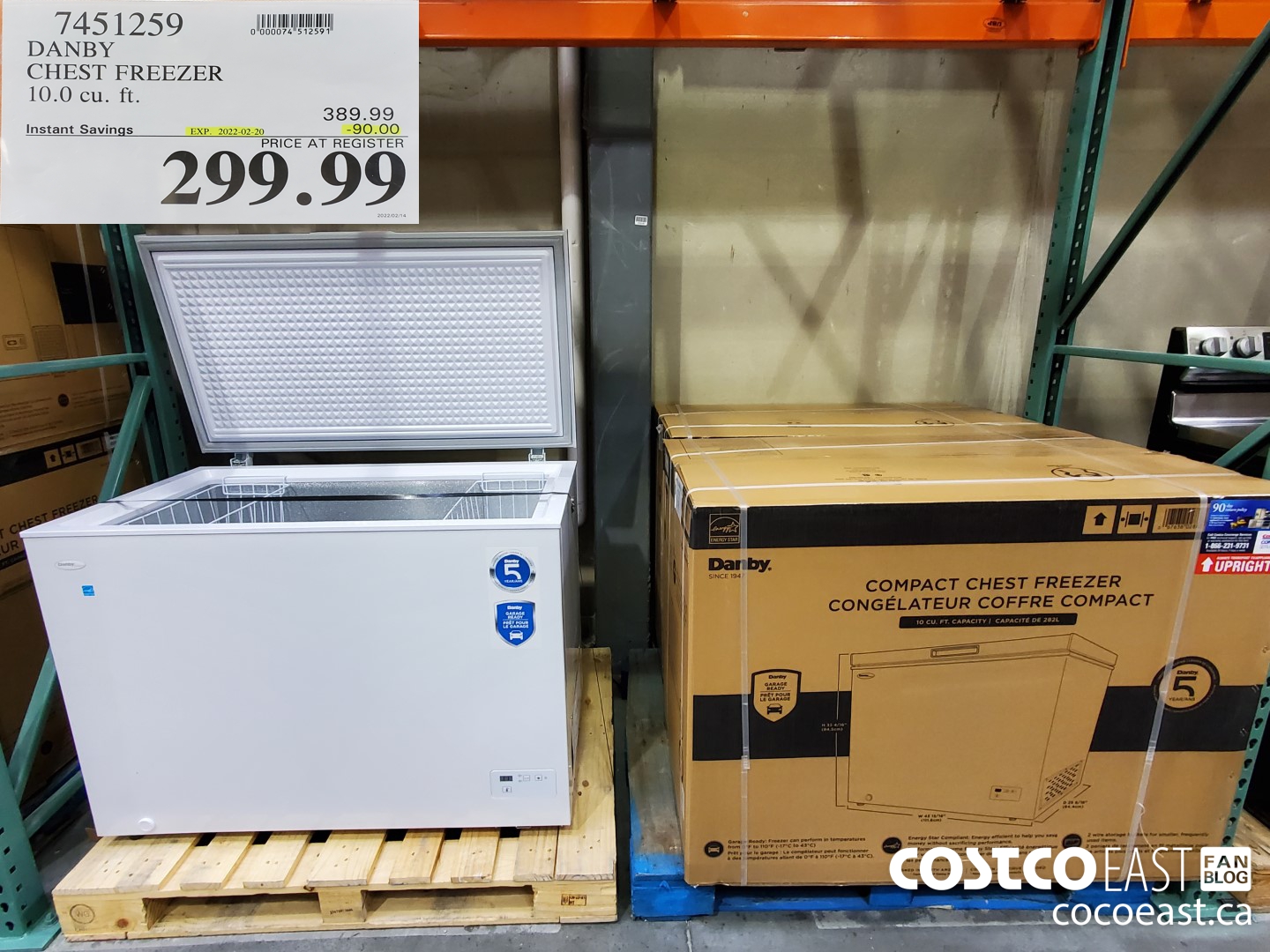 7451259 DANBY CHEST FREEZER 10.0 cu. ft. ($90.00 INSTANT SAVINGS EXPIRES ON 2022-02-20) $299.99