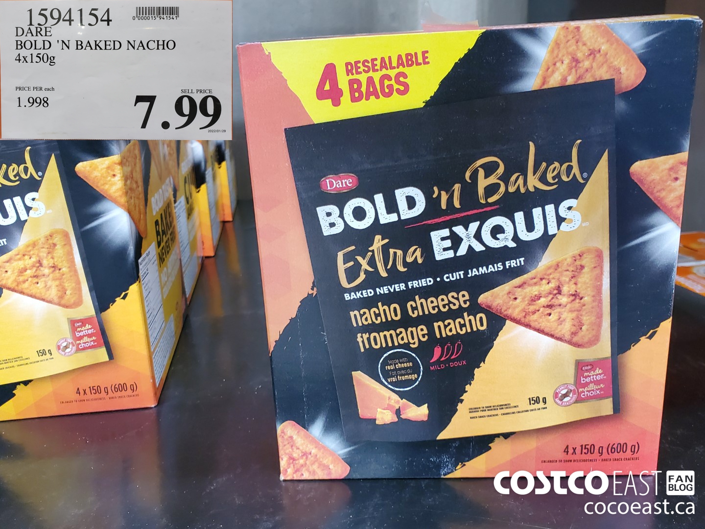 1594154 DARE BOLD 'N BAKED NACHO 4x150G $7.99