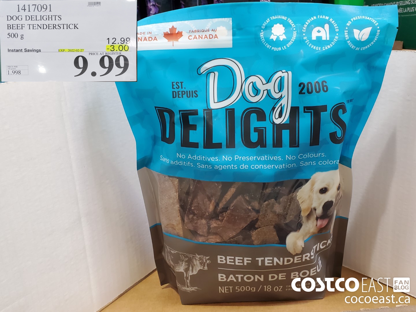 1417091 DOG DELIGHTS BEEF TENDERSTICK 500 g ($3.00 INSTANT SAVINGS EXPIRES ON 2022-02-27) $9.99