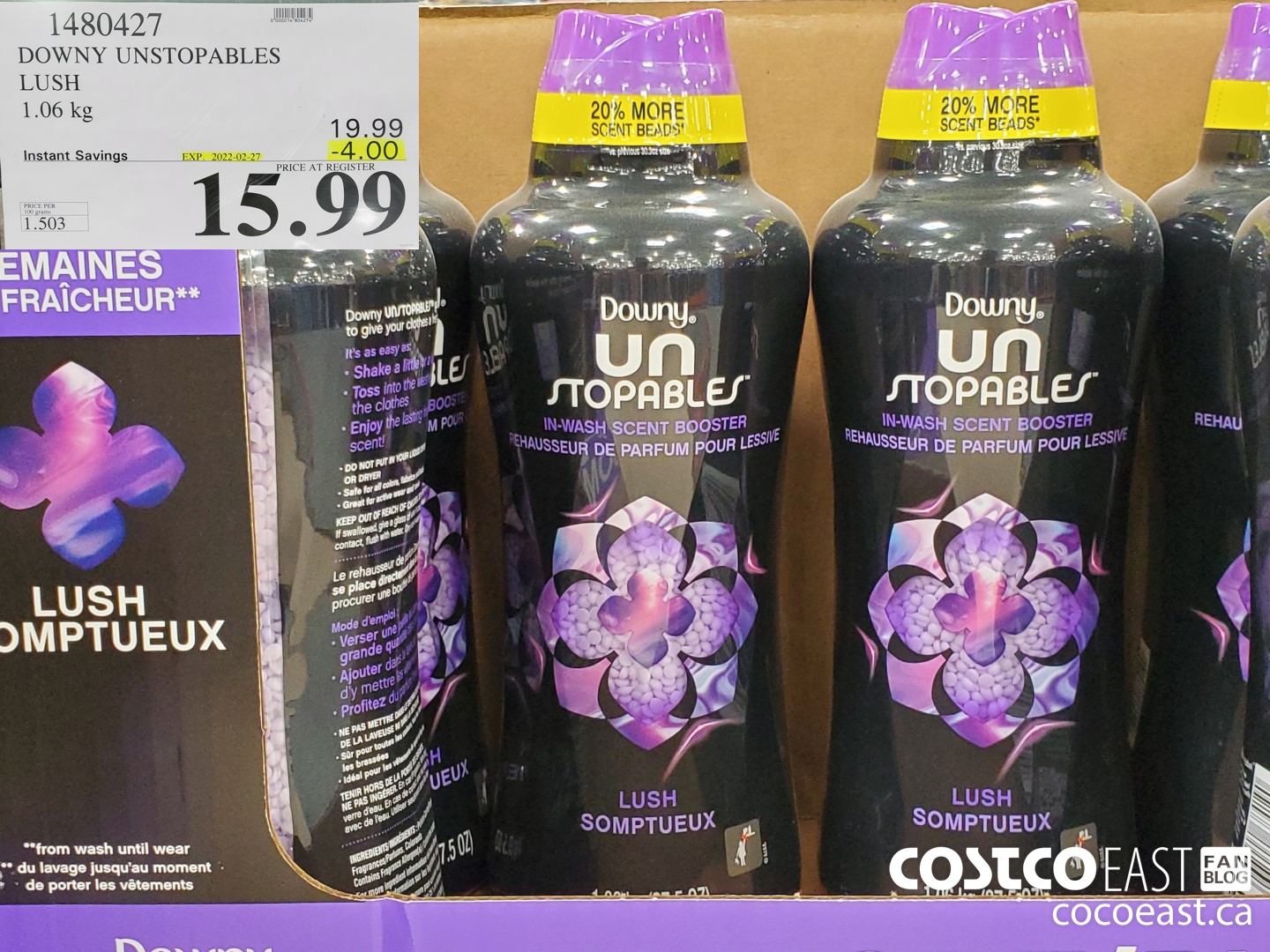 1480427 DOWNY UNSTOPPABLES LUSH 1.06KG ($4.00 INSTANT SAVINGS EXPIRES ON 2022-02-27) $15.99