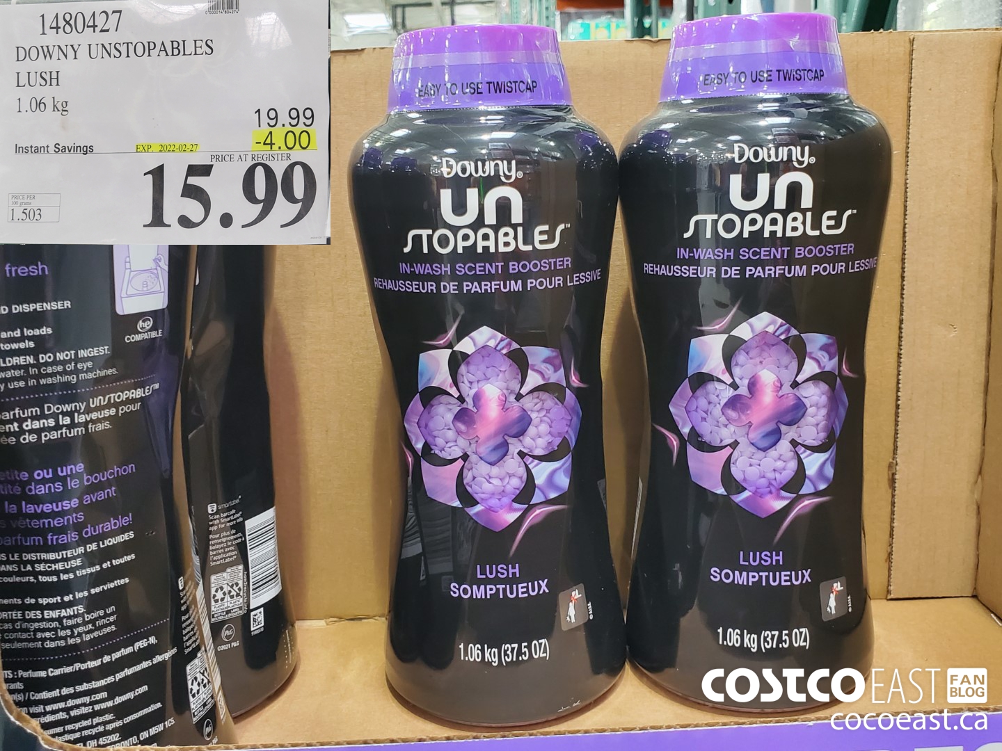 1480427 DOWNY UNSTOPPABLES LUSH 1.06KG ($4.00 INSTANT SAVINGS EXPIRES ON 2022-02-27) $15.99
