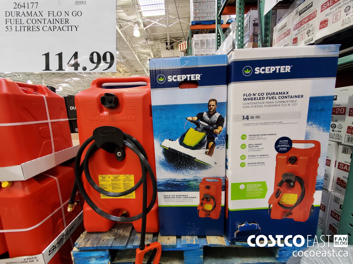 264177 DURAMAX FLO N GO FUEL CONTAINER 53 LITRES CAPACITY $114.99