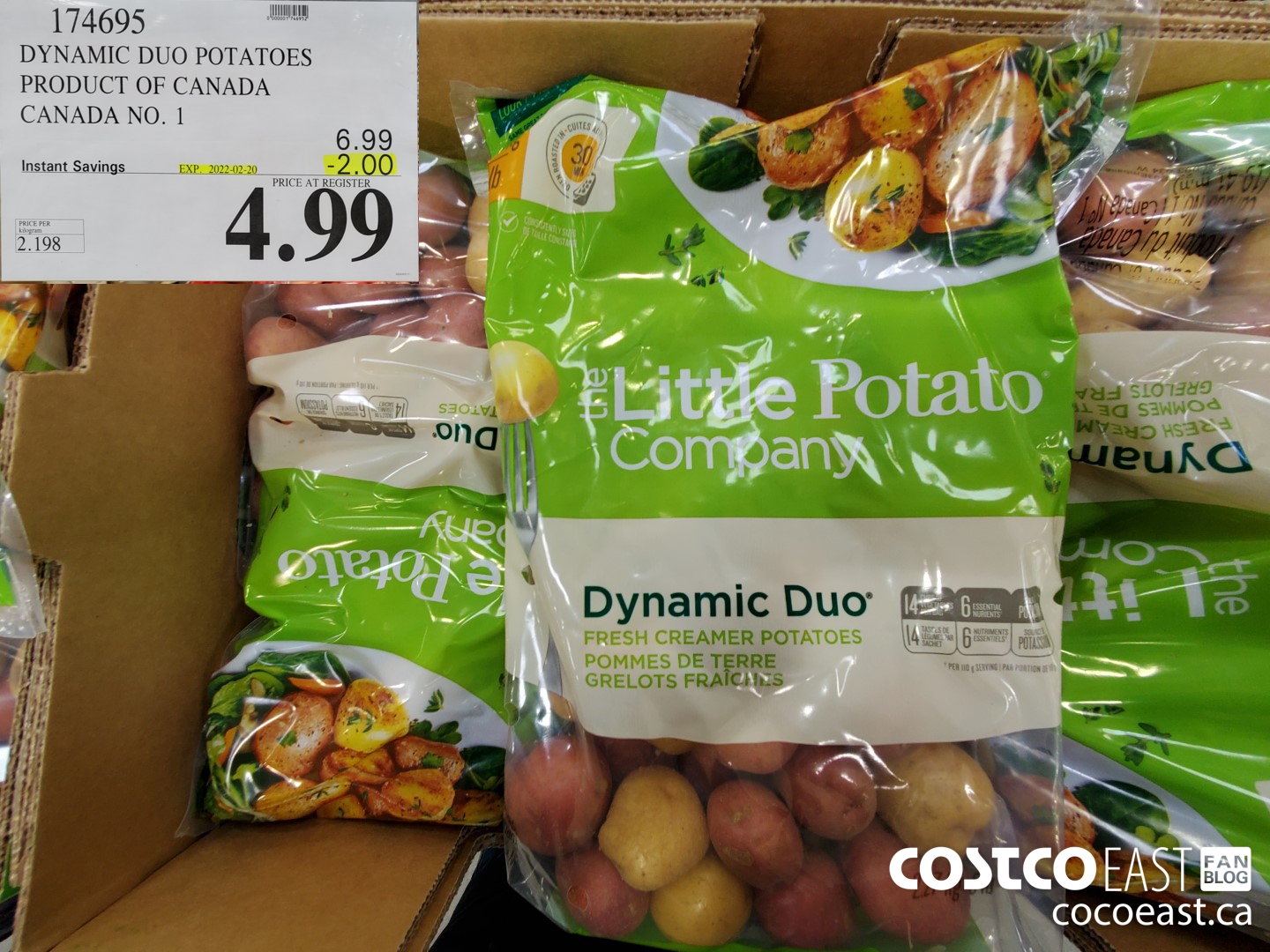 174695 DYNAMIC DUO POTATOES PRODUCT OF CANADA CANADA NO.1 ($2.00 INSTANT SAVINGS EXPIRES ON 2022-02-20) $4.99