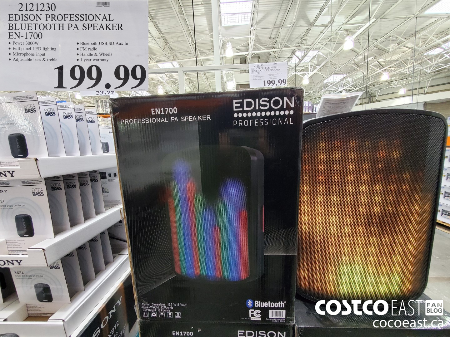 2121230 EDISON PROFESSIONAL BLUETOOTH PA SPEAKER EN-1700 $199.99