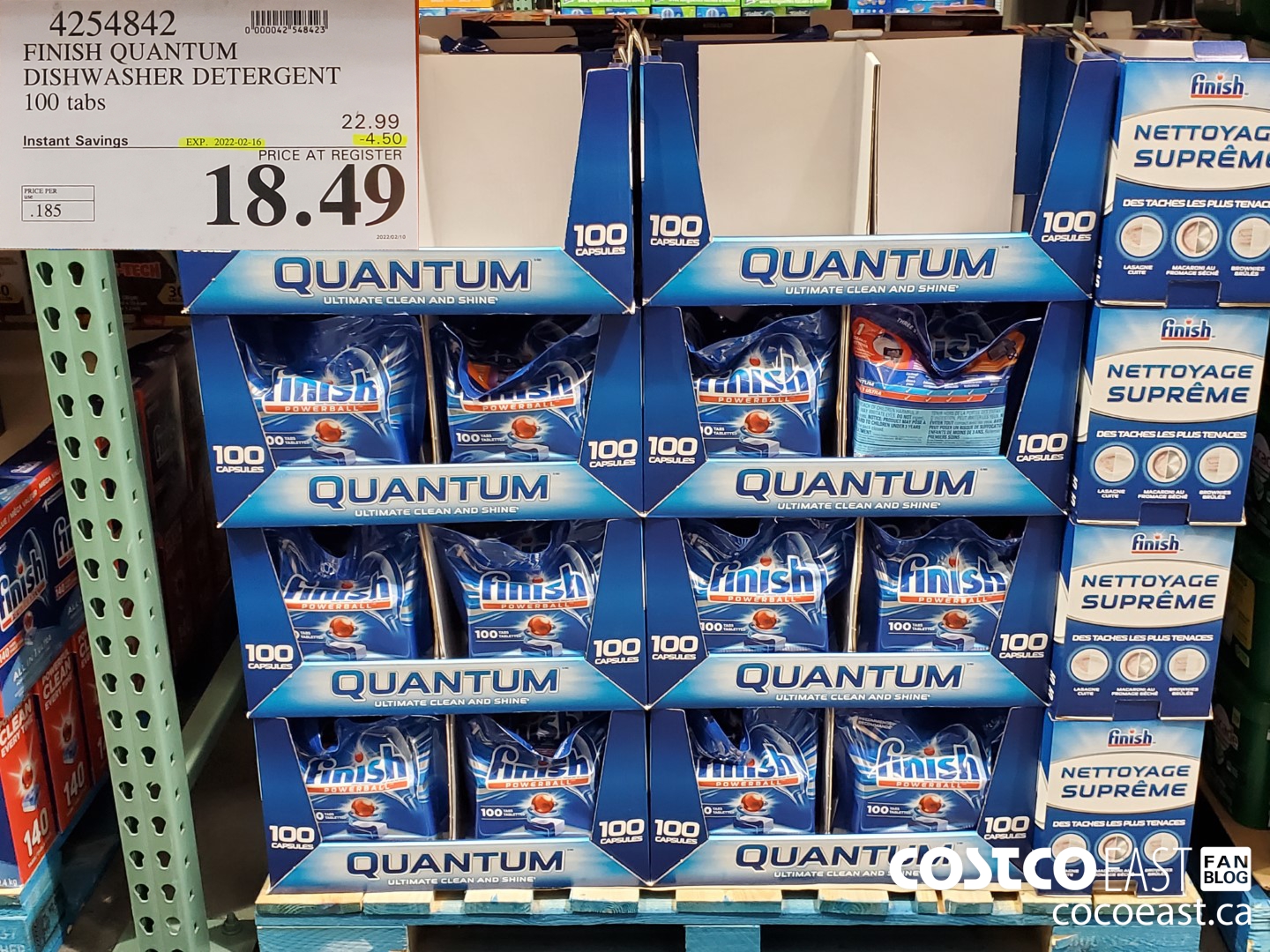 4254842 FINISH QUANTUM DISHWASHER DETERGENT 100 tabs ($4.50 INSTANT SAVINGS EXPIRES ON 2022-02-16) $18.49