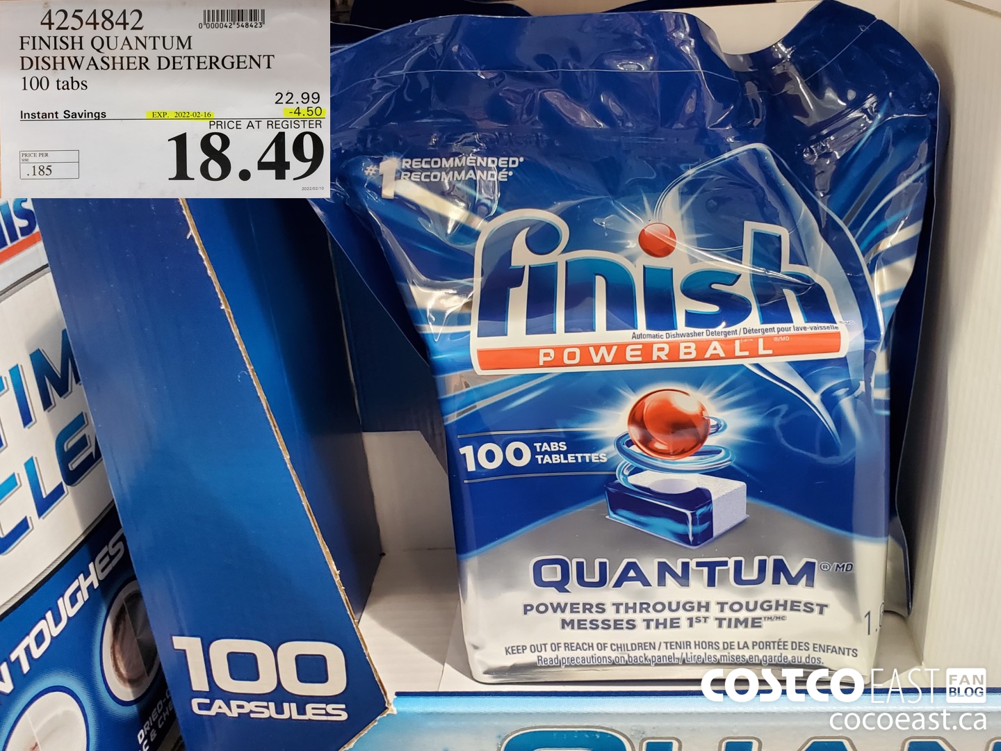 4254842 FINISH QUANTUM DISHWASHER DETERGENT 100 tabs ($4.50 INSTANT SAVINGS EXPIRES ON 2022-02-16) $18.49