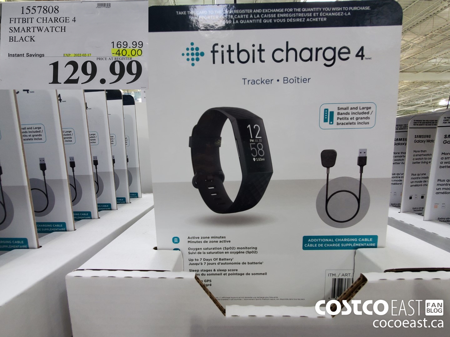 1557808 FITBIT CHARGE 4 SMARTWATCH BLACK ($40.00 INSTANT SAVINGS EXPIRES ON 2022-02-17) $129.99