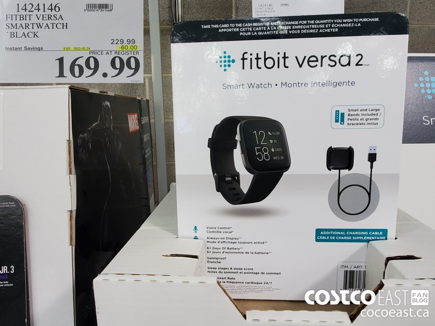 1424146 FITBIT VERSA SMARTWATCH “BLACK  ($60.00 INSTANT SAVINGS EXPIRES ON 2022-02-24) $169.99