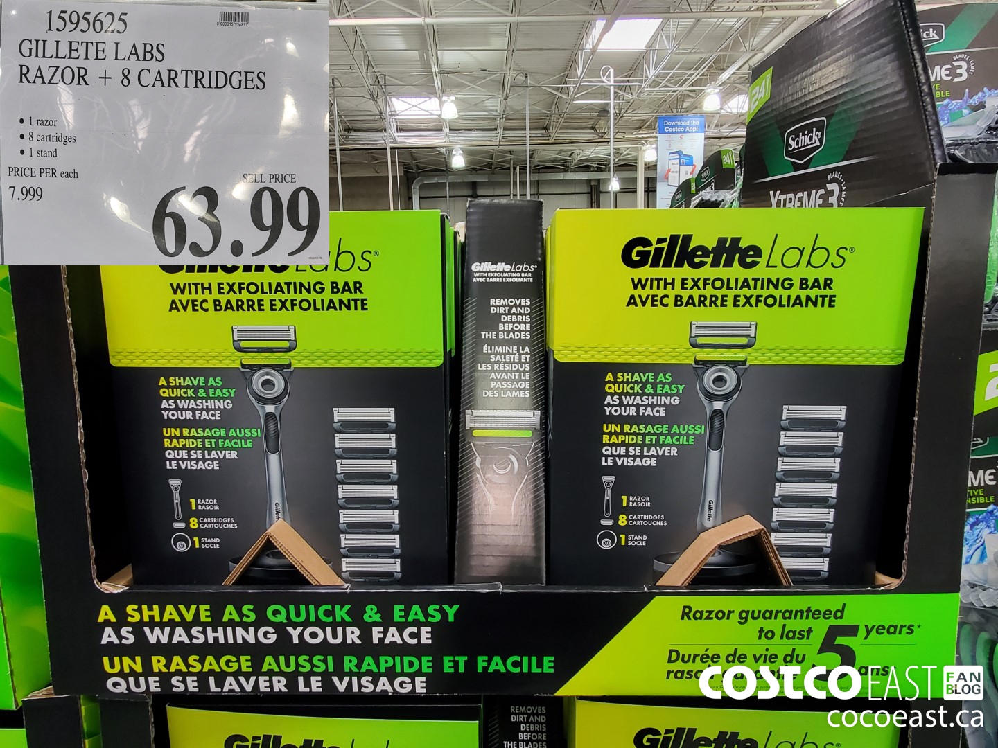 1595625 GILLETE LABS RAZOR + 8 CARTRIDGES $63.99