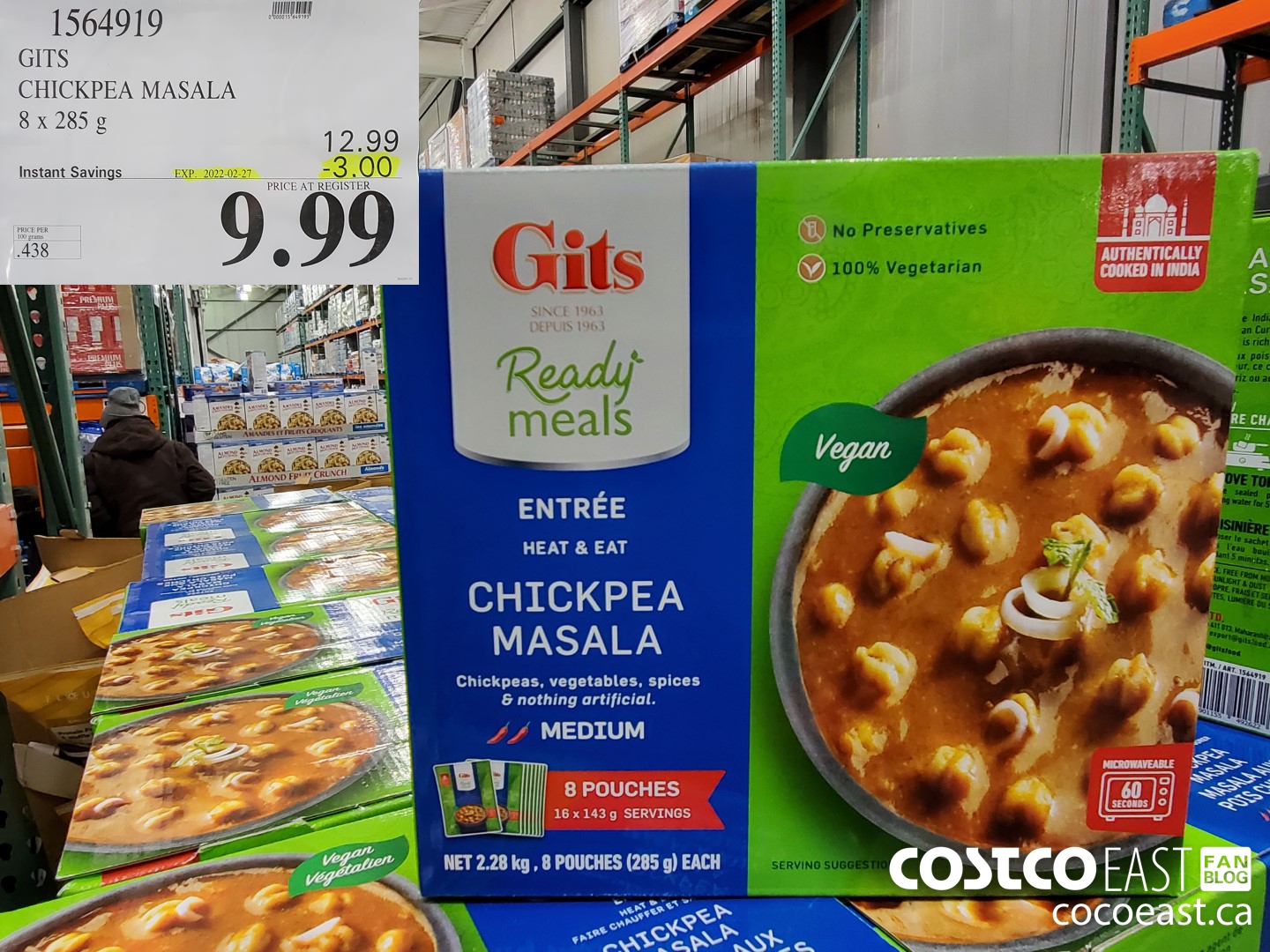 1564919 GITS CHICKPEA MASALA 8 X 285 G ($3.00 INSTANT SAVINGS EXPIRES ON 2022-02-27) $9.99