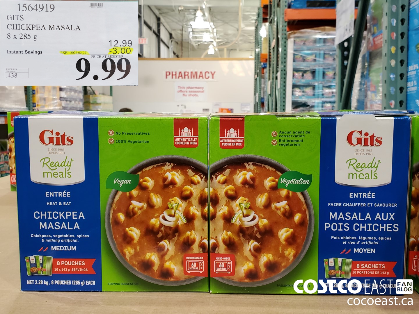 1564919 GITS CHICKPEA MASALA 8 X 285 G ($3.00 INSTANT SAVINGS EXPIRES ON 2022-02-27) $9.99