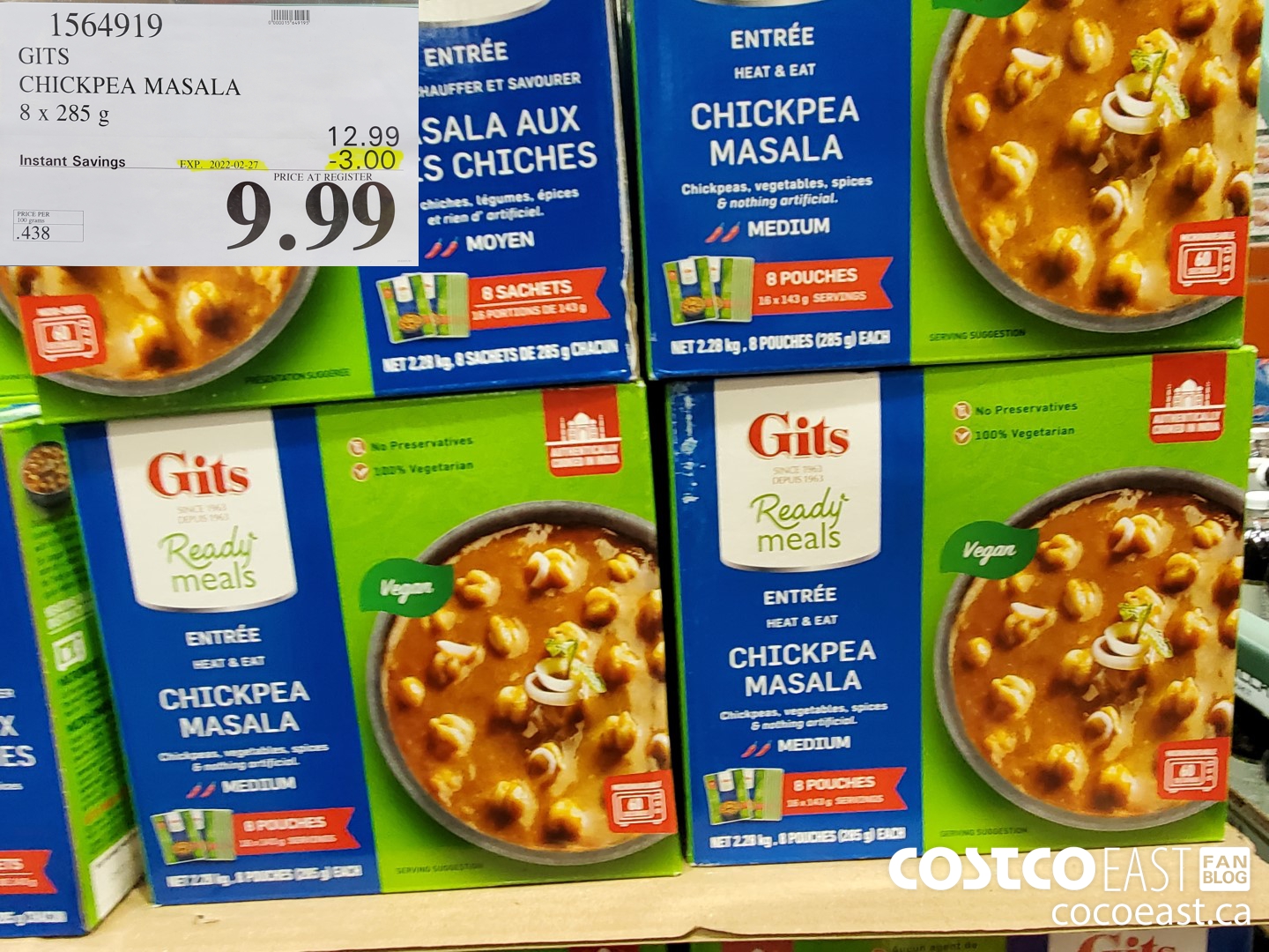 1564919 GITS CHICKPEA MASALA 8 X 285 G ($3.00 INSTANT SAVINGS EXPIRES ON 2022-02-27) $9.99