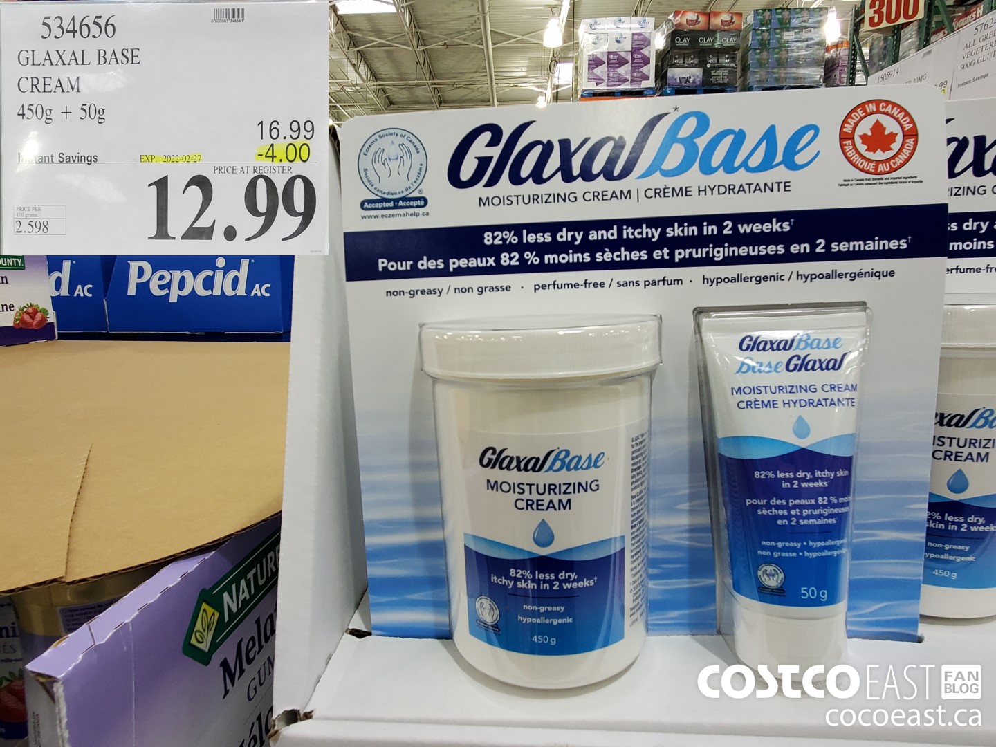 534656 GLAXAL BASE CREAM 450G + 50G ($4.00 INSTANT SAVINGS EXPIRES ON 2022-02-27) $12.99
